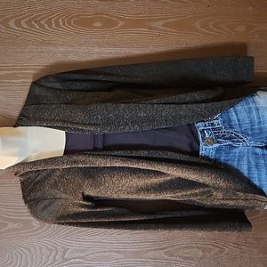 Wet seal sweater cardigan lightweight slightly sheer dark Heather gray medium.